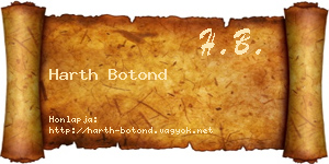 Harth Botond névjegykártya